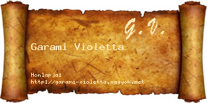 Garami Violetta névjegykártya
